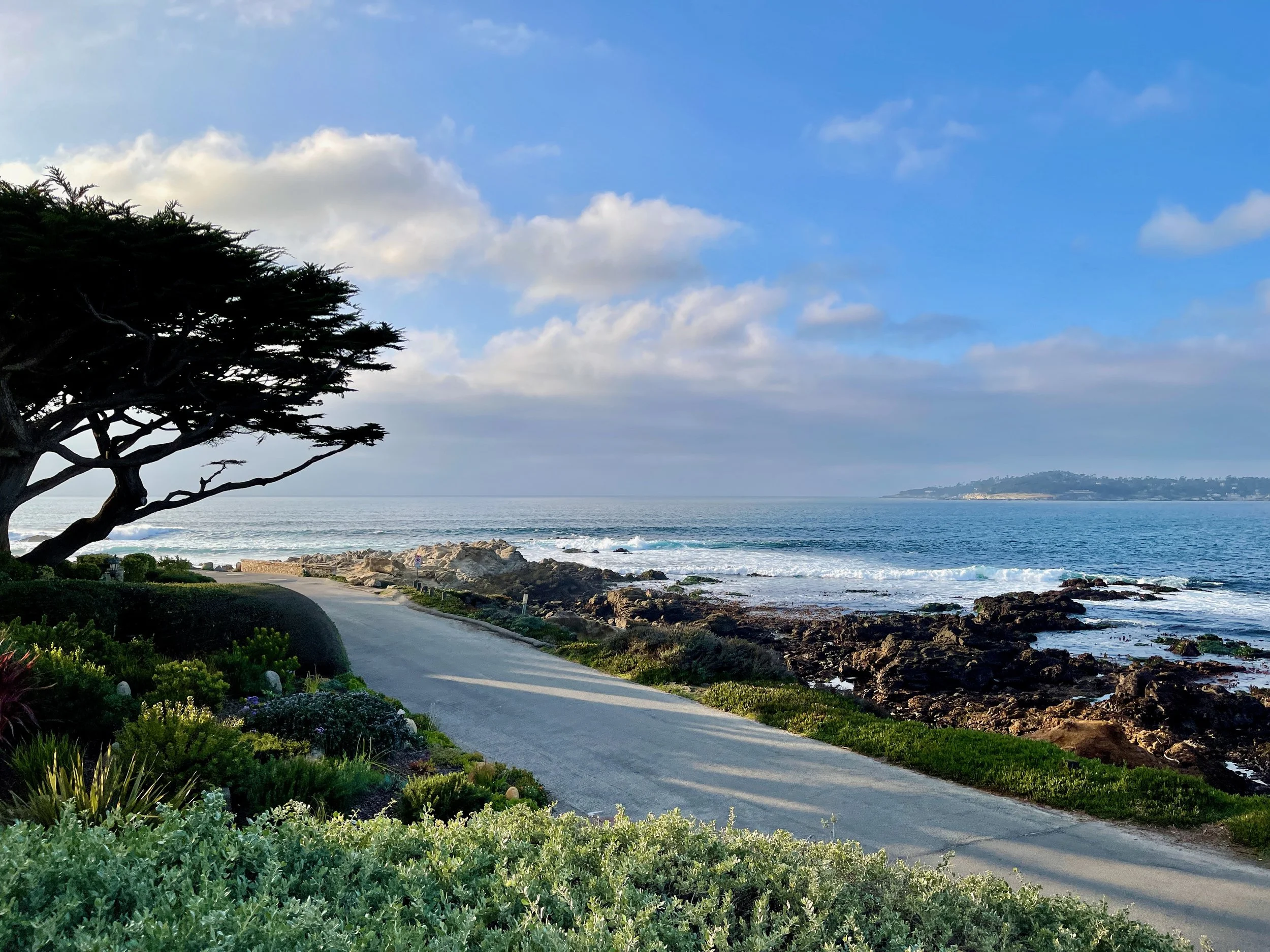 A chauffeured limousine on the Monterey Peninsula
